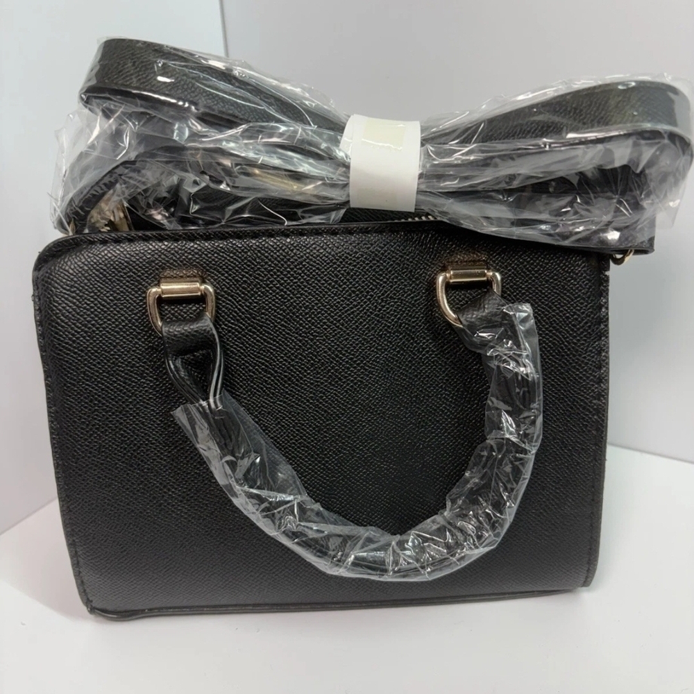 Bebe Leilani Black Crossbody Bag with Gold Accents - Picture 2 of 7